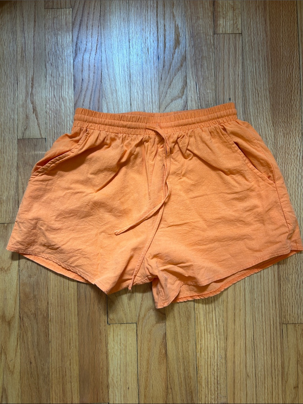Orange Drawstring 100% Cotton Shorts